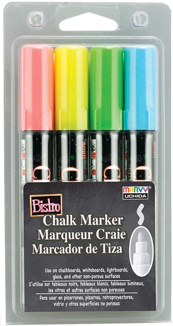 #480 Bistro Chalk Marker 4er Set Neon Rundspitze